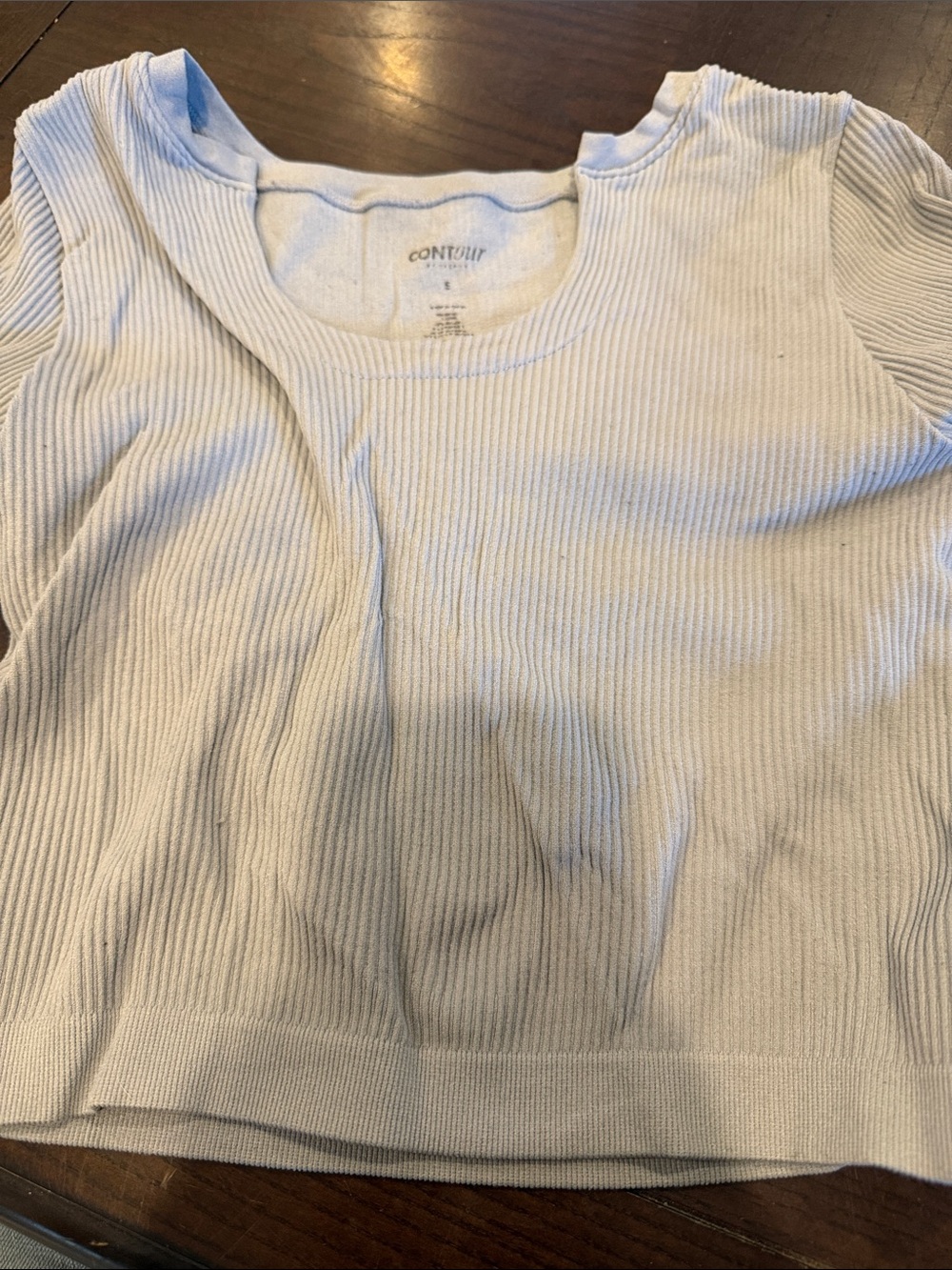 Women's Long Sleeve Ribbed Tee in Light Cream
